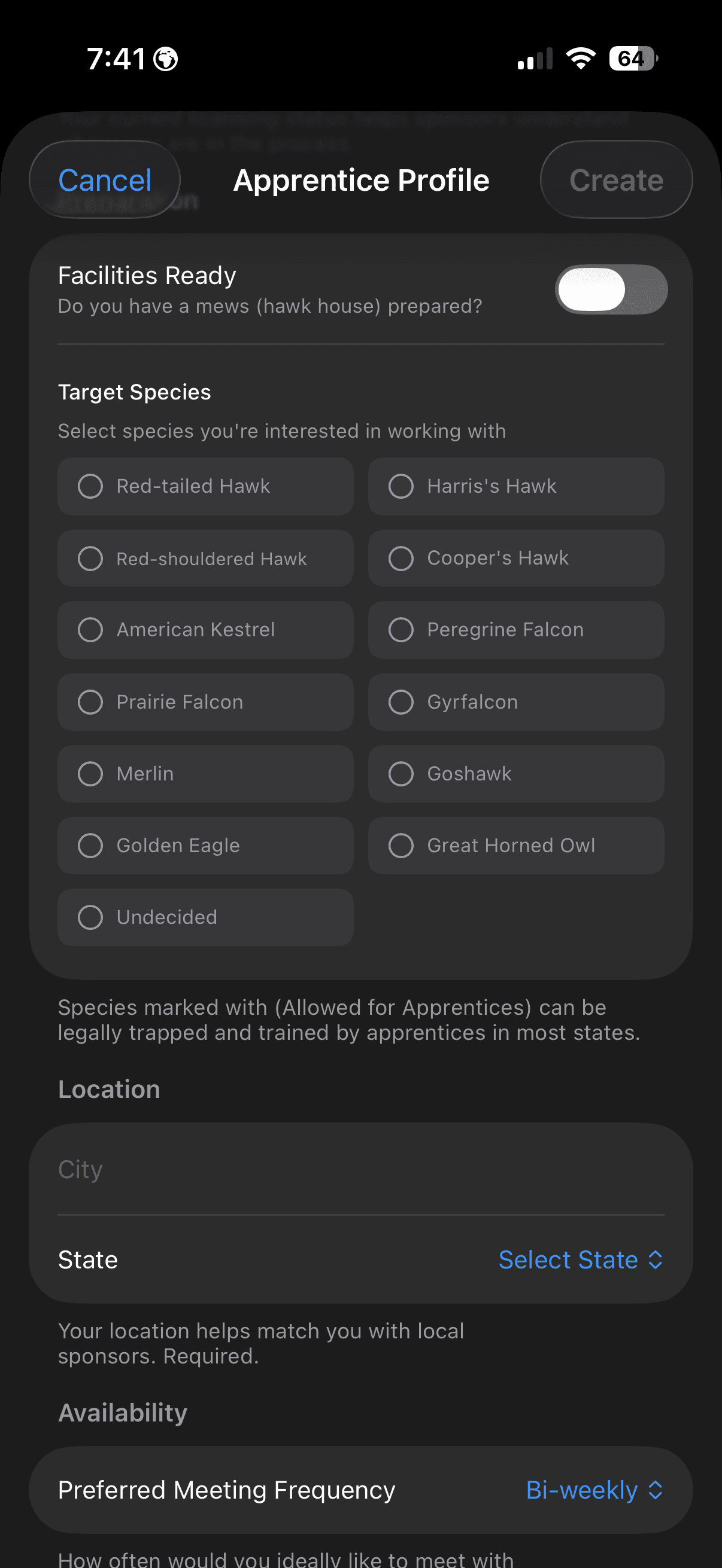 Perfil de aprendiz de FalconryLab con preferencias de entrenamiento
